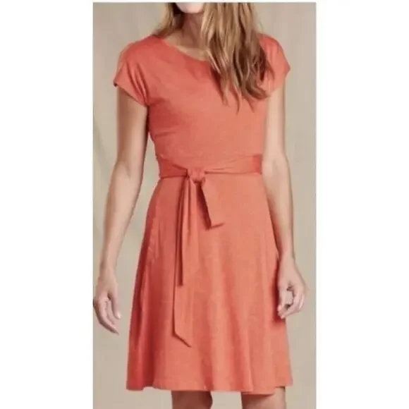 Toad and & Co Cue Wrap dress sz S pockets orange gorpcore eco outdoors recycled - Picture 2 of 11